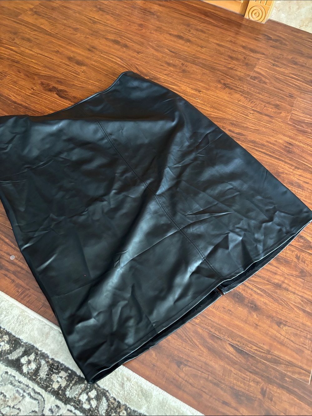 Old Navy 3X Black Faux Leather A-Line Skirt